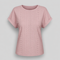Bella Freizeitshirt | Lochstickerei Baumwoll-Top mit Ärmeln