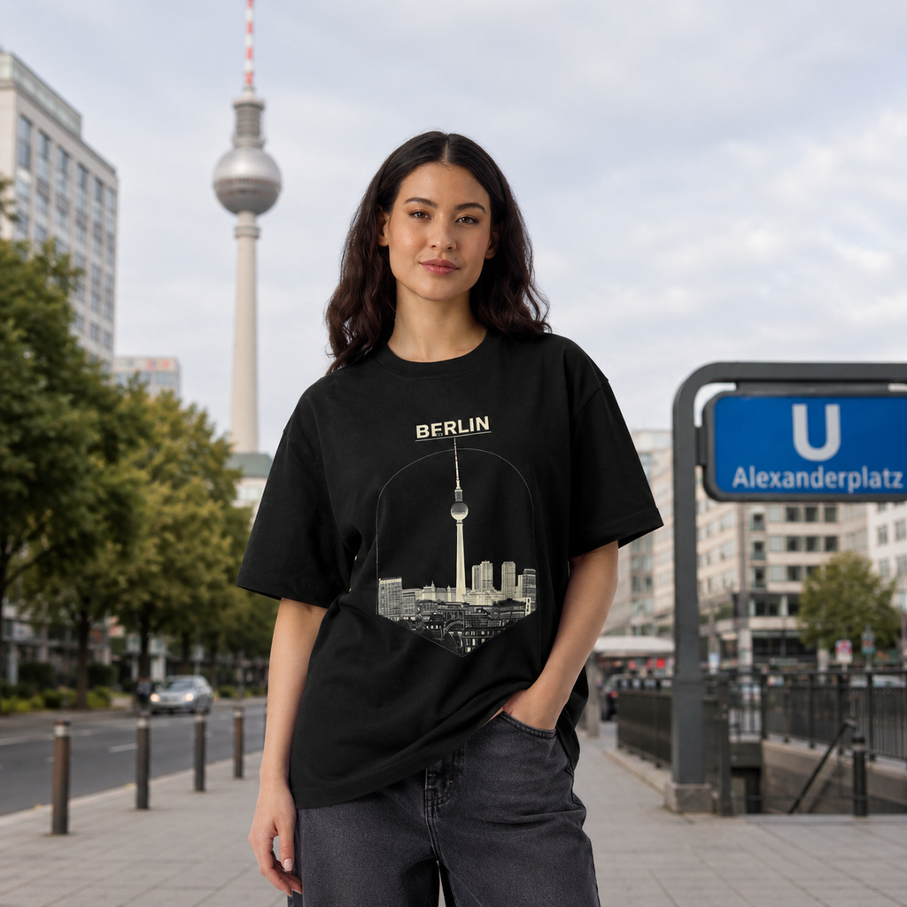 Berlin Skyline Oversized T-Shirt | Lucy's Vintage