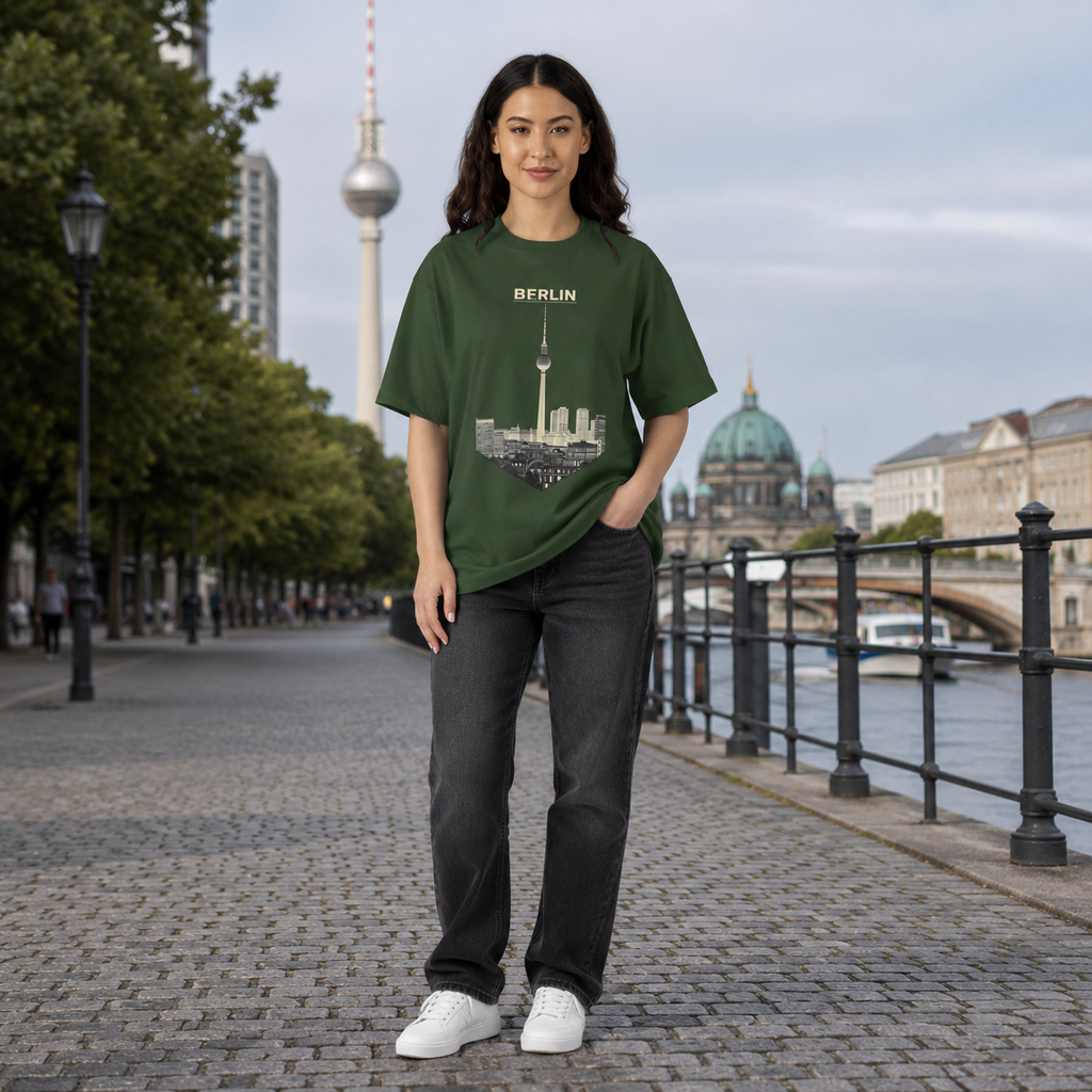 Berlin Skyline Oversized T-Shirt | Lucy's Vintage