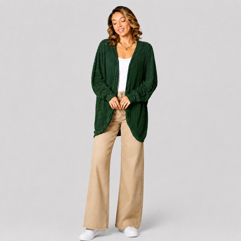 Damen Strickjacke mit offener Front | Leicht & Locker Geschnitten