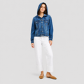 Damen Jeansjacke mit Kapuze | Klassischer Schnitt & Kordelzug