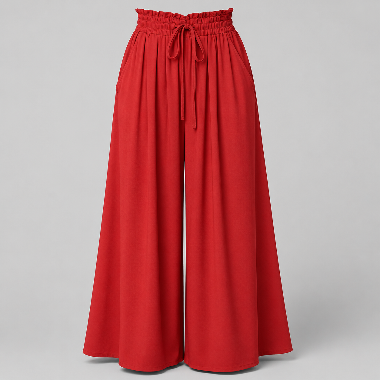Damen Palazzo-Hose | Paperbag-Bund & Falten-Details