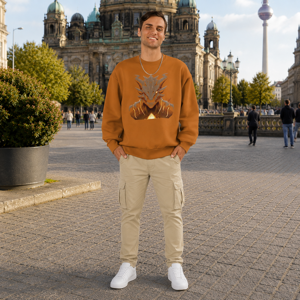Drachen Grafik Rundhals-Sweatshirt | Lucys Vintage