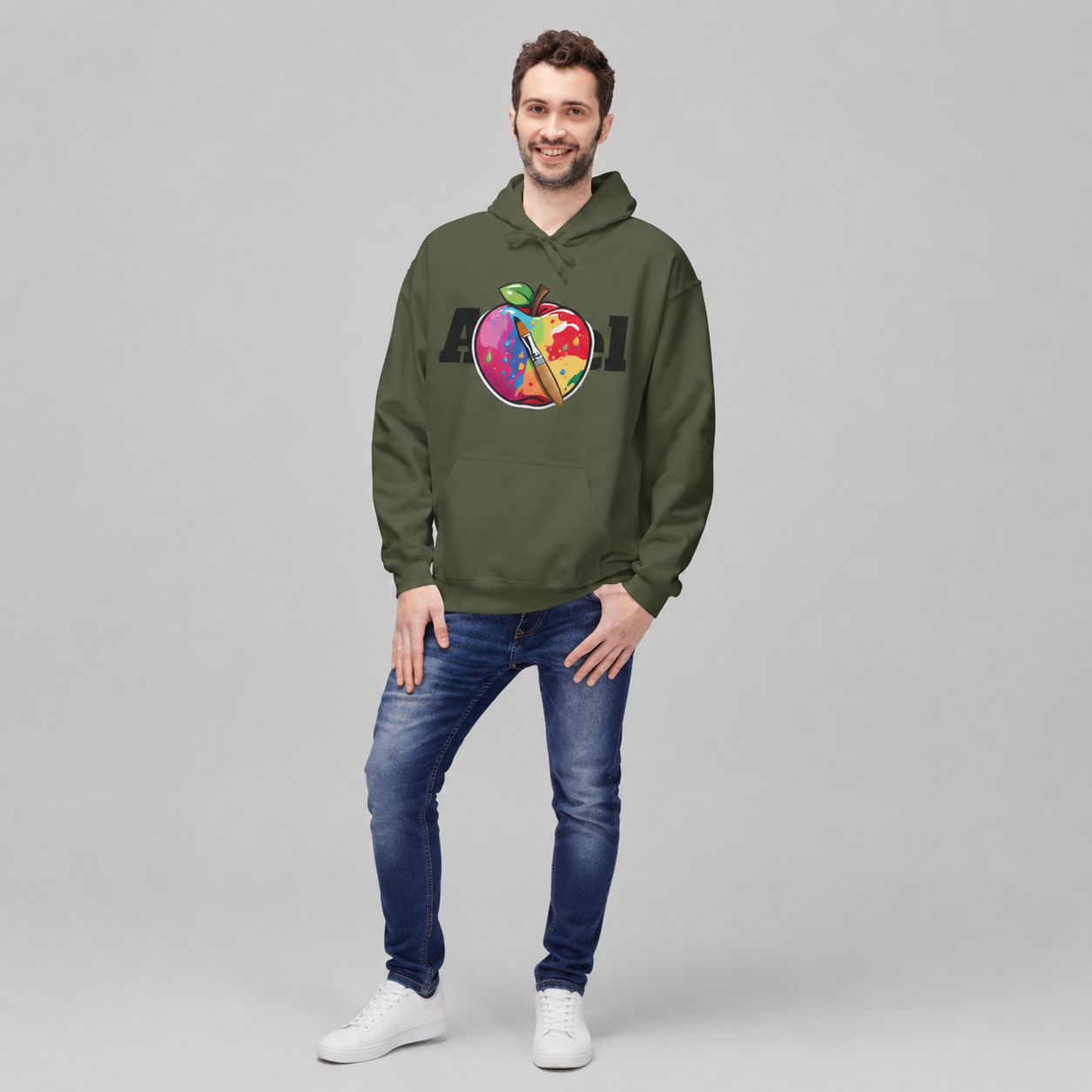 Herren Bemalter Apfel Grafik Hoodie | Lucys Vintage