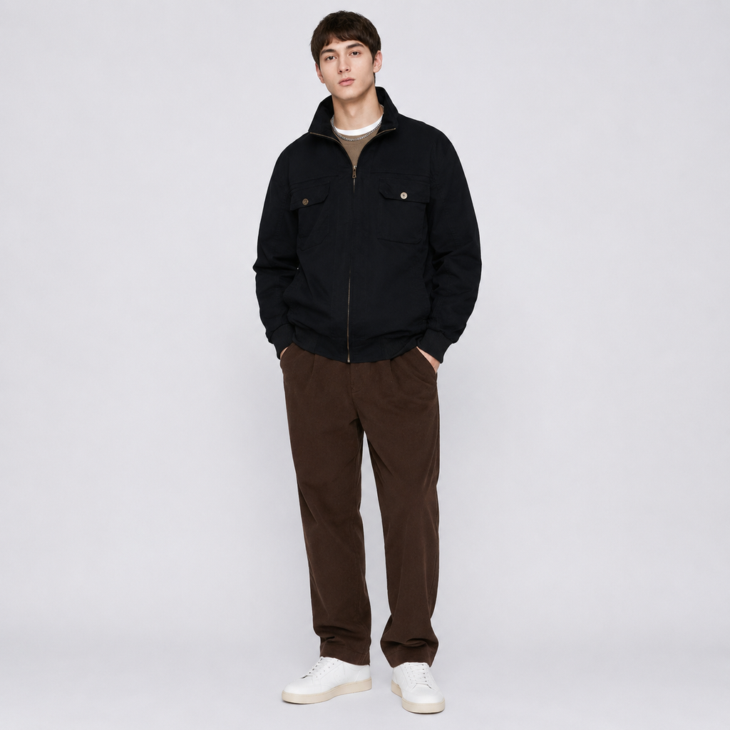 Herren Plus Size Leichte Zip-Up Jacke | Lucy's Vintage