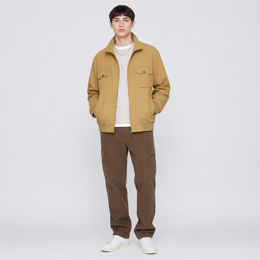 Herren Plus Size Leichte Zip-Up Jacke | Lucy's Vintage