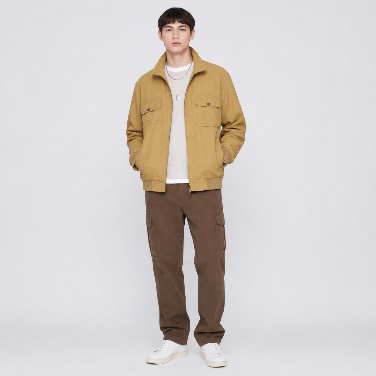 Herren Plus Size Leichte Zip-Up Jacke | Lucy's Vintage