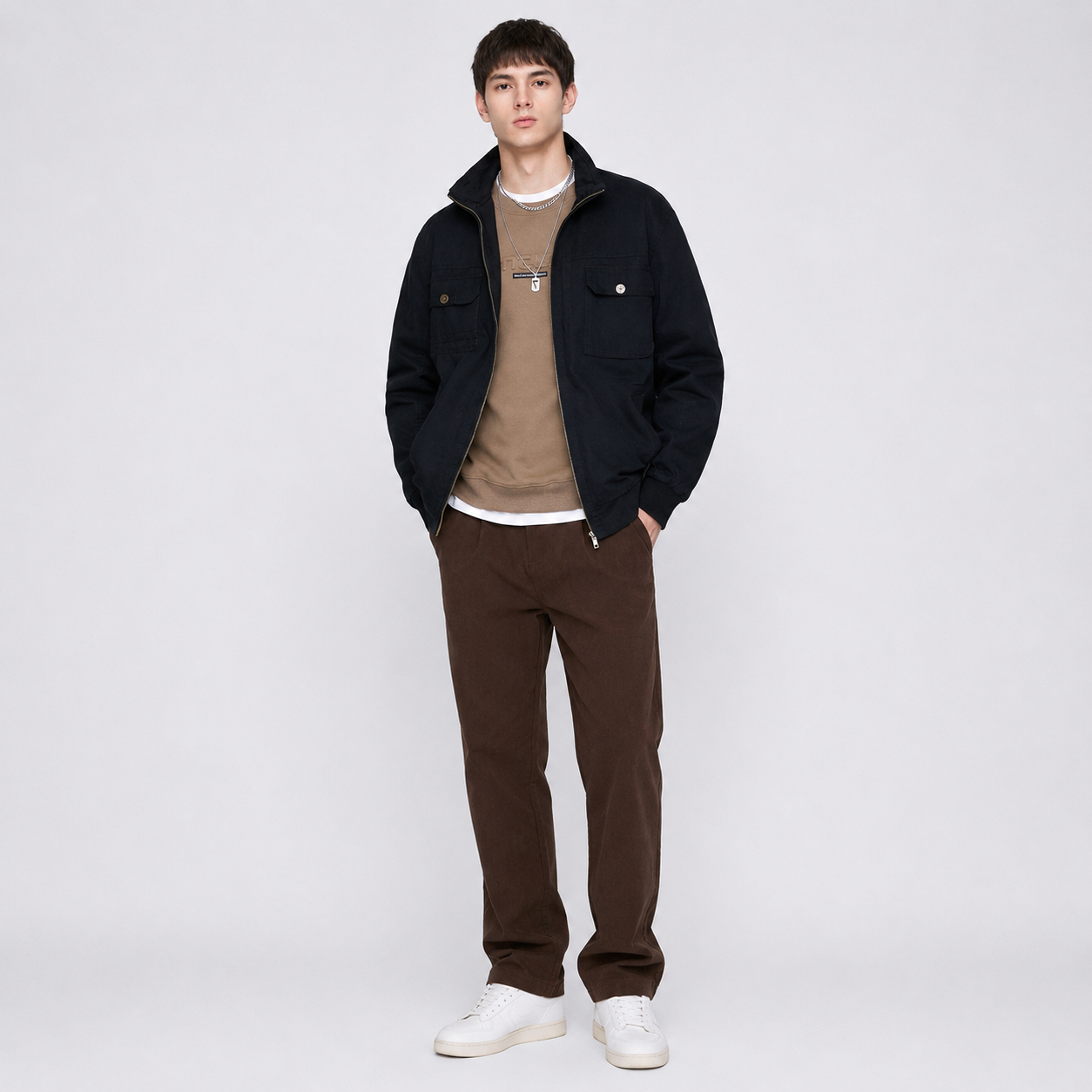 Herren Plus Size Leichte Zip-Up Jacke | Lucy's Vintage