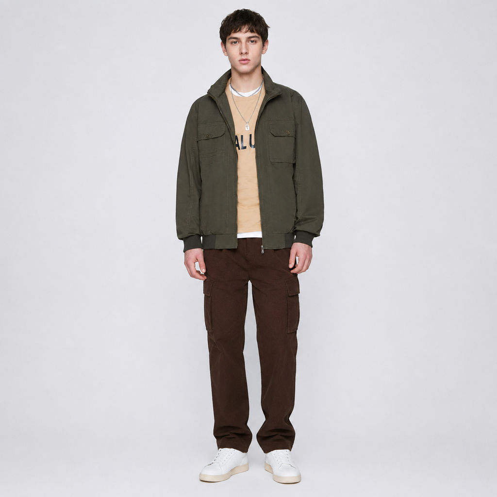 Herren Plus Size Leichte Zip-Up Jacke | Lucy's Vintage
