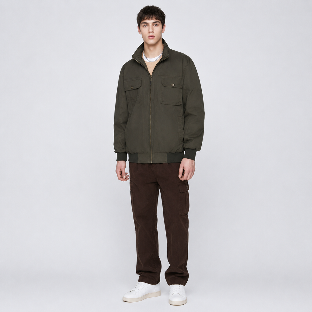 Herren Plus Size Leichte Zip-Up Jacke | Lucy's Vintage