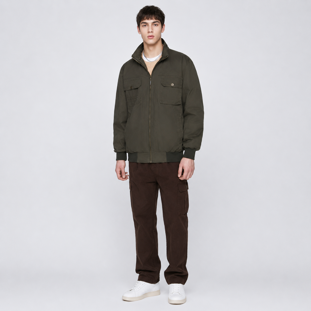 Herren Plus Size Leichte Zip-Up Jacke | Lucy's Vintage