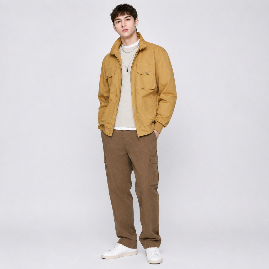Herren Plus Size Leichte Zip-Up Jacke | Lucy's Vintage