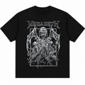 Herren Oversized Vintage Washed T-Shirt — Totenkopf & Flügel Retro-Print