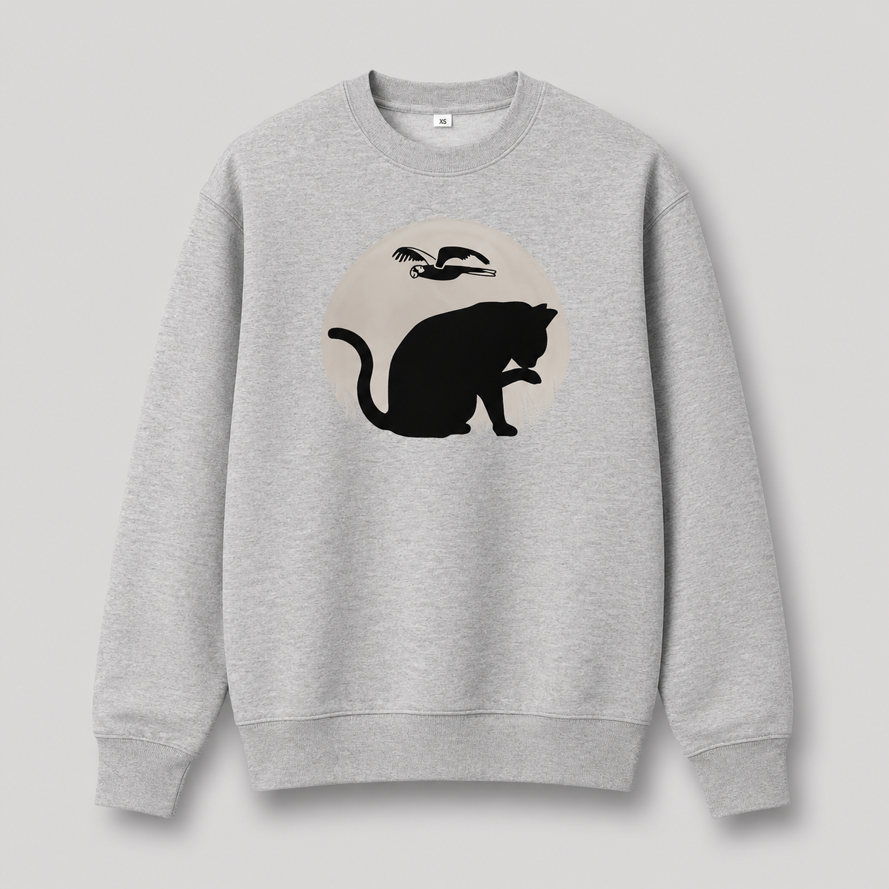 Herren Katzen-Silhouette Rundhals-Sweatshirt | Lucys Vintage