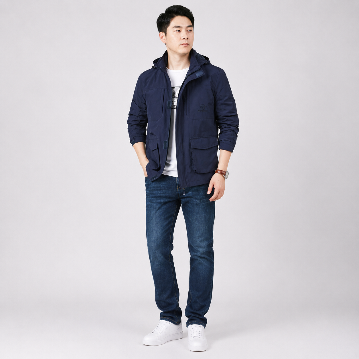 Herren Plus Size Leichte Kapuzenjacke | Lucy's Vintage