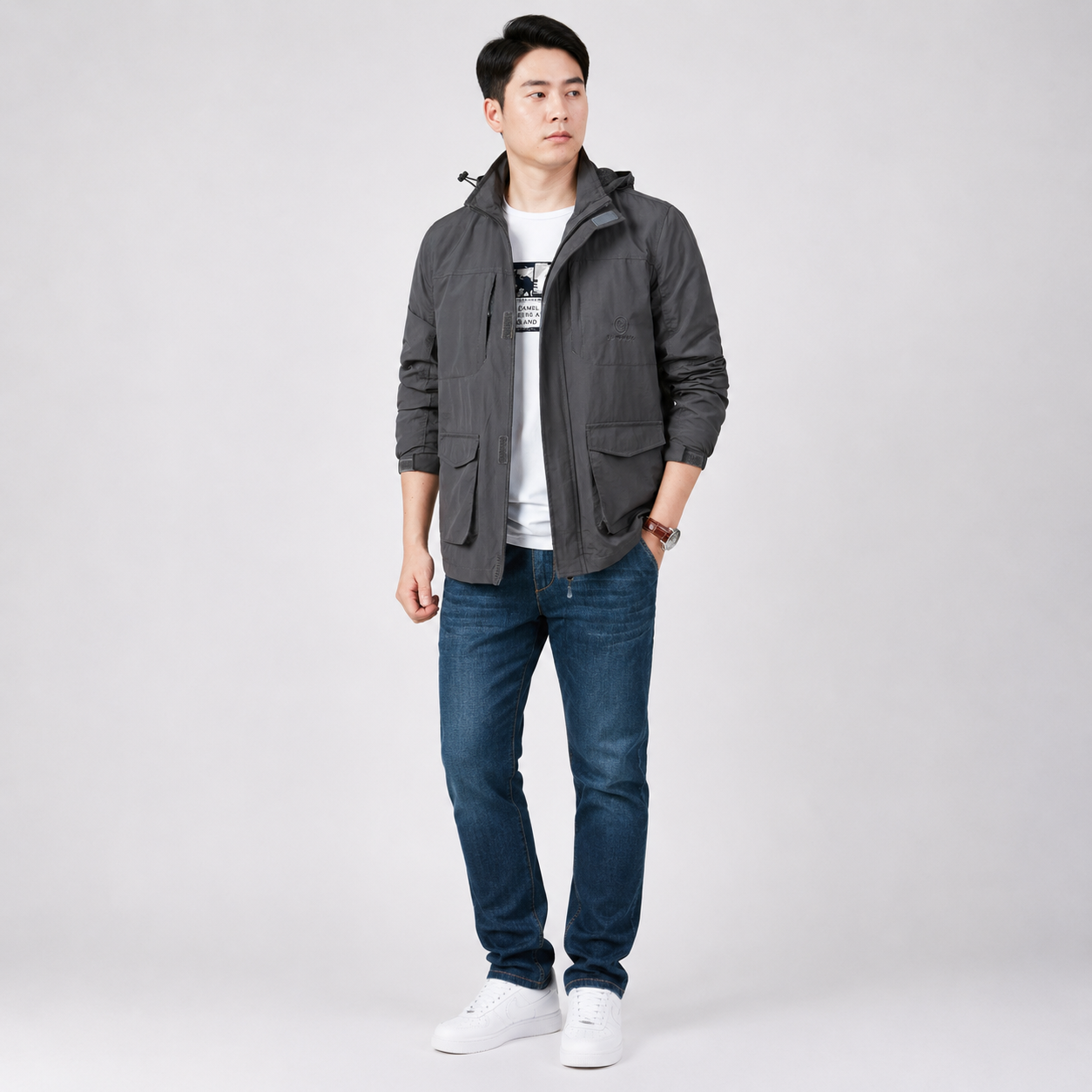 
Herren Plus Size Leichte Kapuzenjacke | Lucy's Vintage