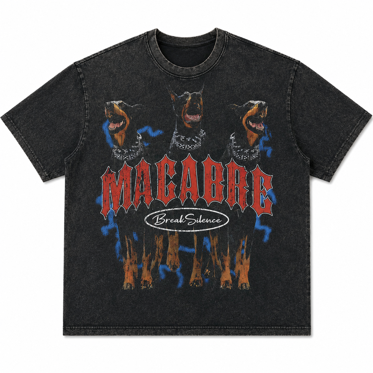 Herren Oversized T-Shirt mit Hunde-Print | Macabre Shirt