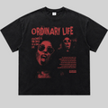 Herren Oversized Vintage Grafik Print T-Shirt — "Ordinary Life"