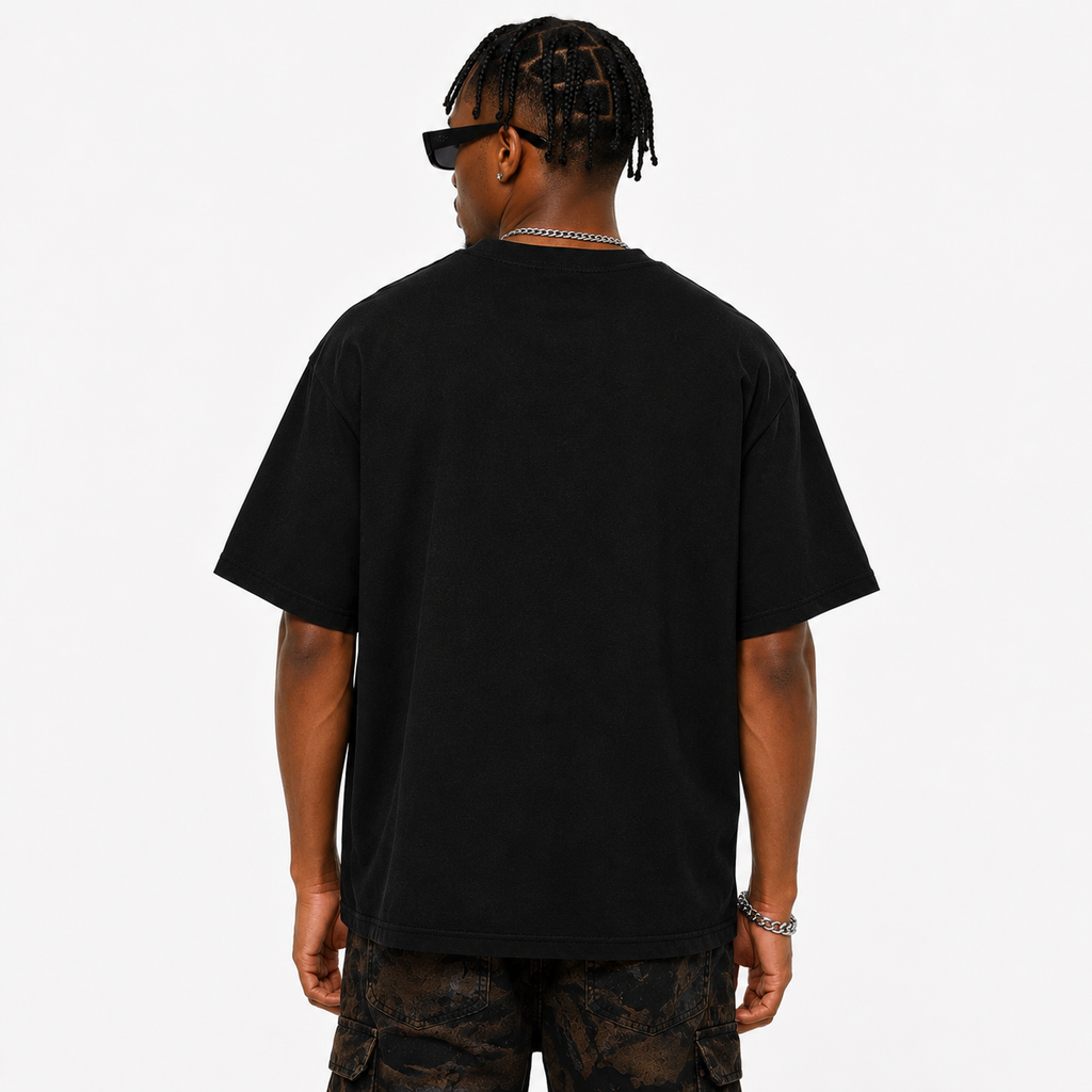 Herren Oversized Vintage Wash T-Shirt | God Bless Rosen-Print