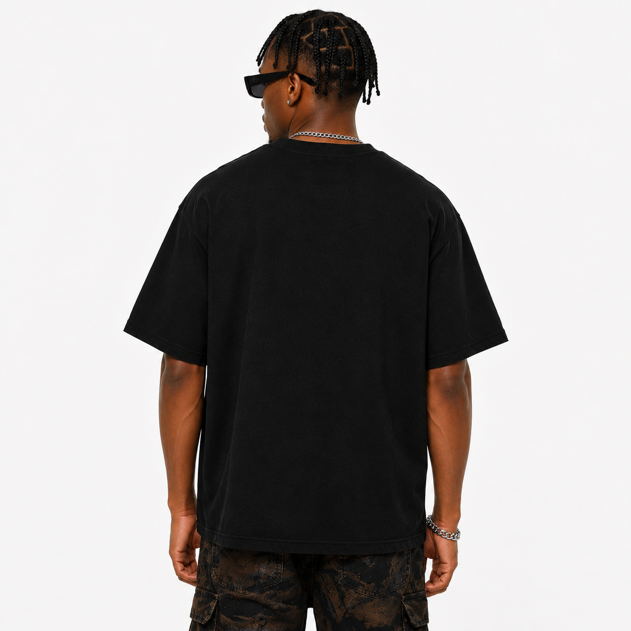 Herren Oversized Vintage Wash T-Shirt | God Bless Rosen-Print