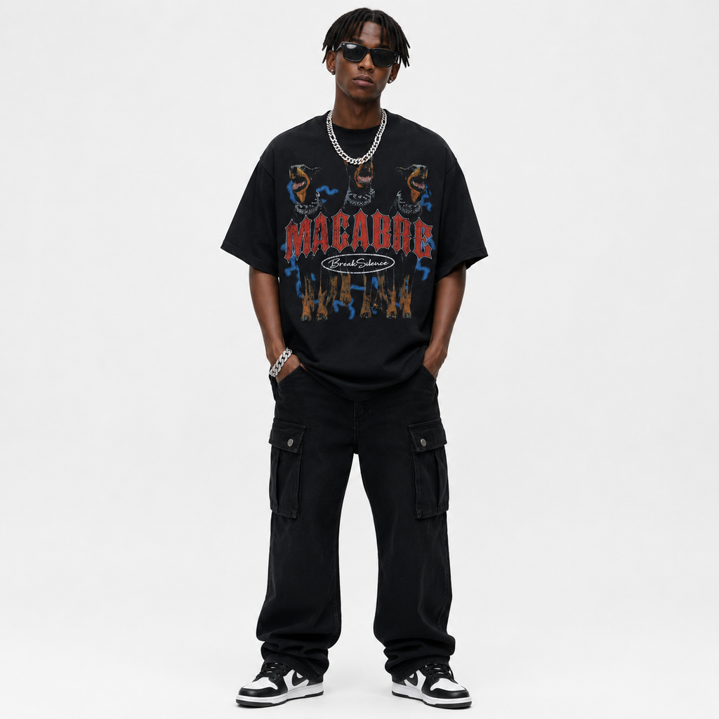 Men's oversized graphic t-shirt in black