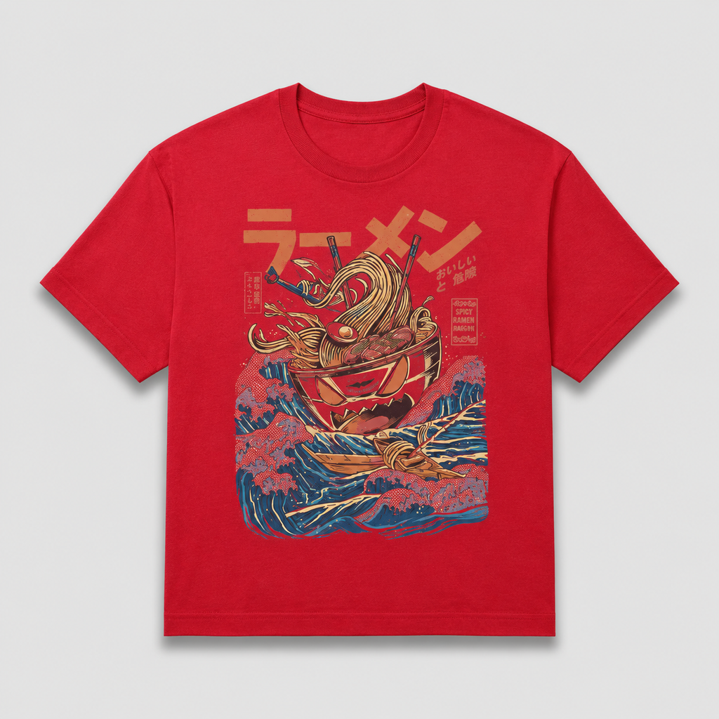Damen Ramen Wave Oversized T-Shirt — Lucys Vintage