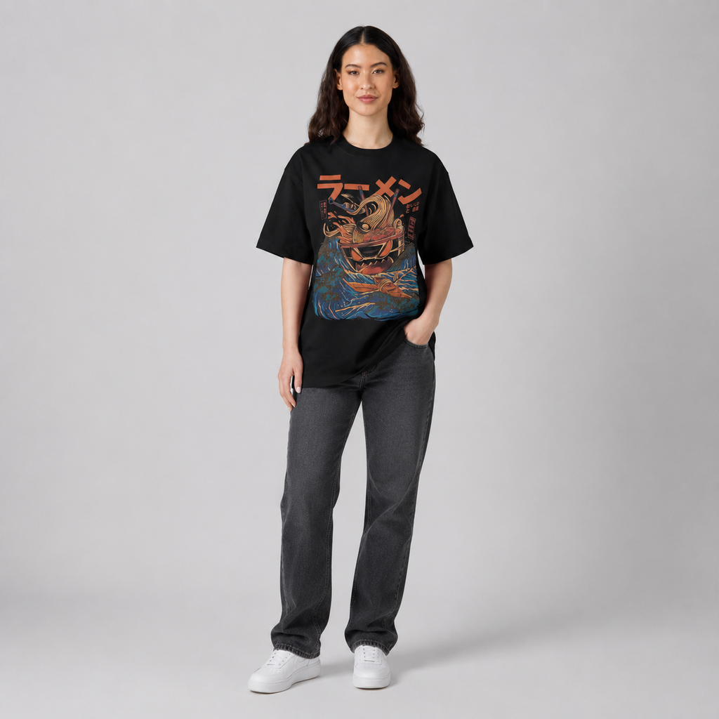 Damen Ramen Wave Oversized T-Shirt — Lucys Vintage